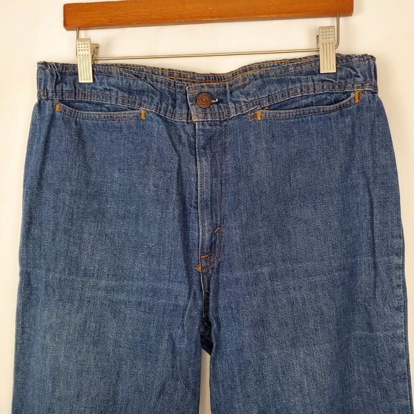 RARE Vintage Levi's 70s Orange Tab High Waisted/High-Rise Flare Jeans - Picture 3 of 15